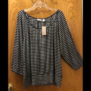 Chico’s Blue on Blue Top  Size-3  NWT